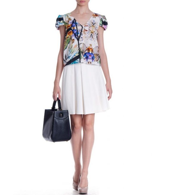 Bluza Roberto Cavalli cu imprimeu floral exotic