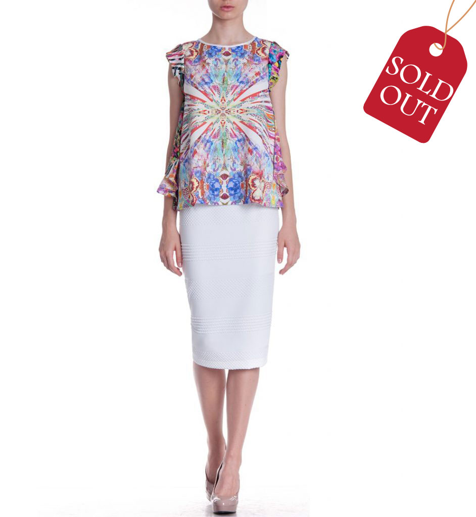 Just Cavalli Roberto Cavalli Ivory Floral Print Bustier Top NEW