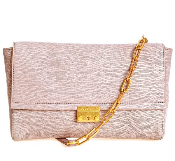 Geanta cross-body piele saffiano culoare roz-nude Coccinelle