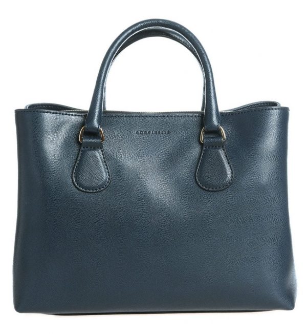 Geanta tote piele saffiano culoare navy blue Coccinelle