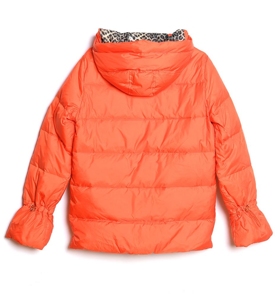 Jacheta de culoare portocalie cu gluga