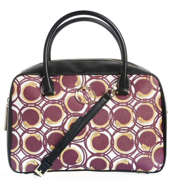 Geanta tote neagra cu imprimeu specific brand