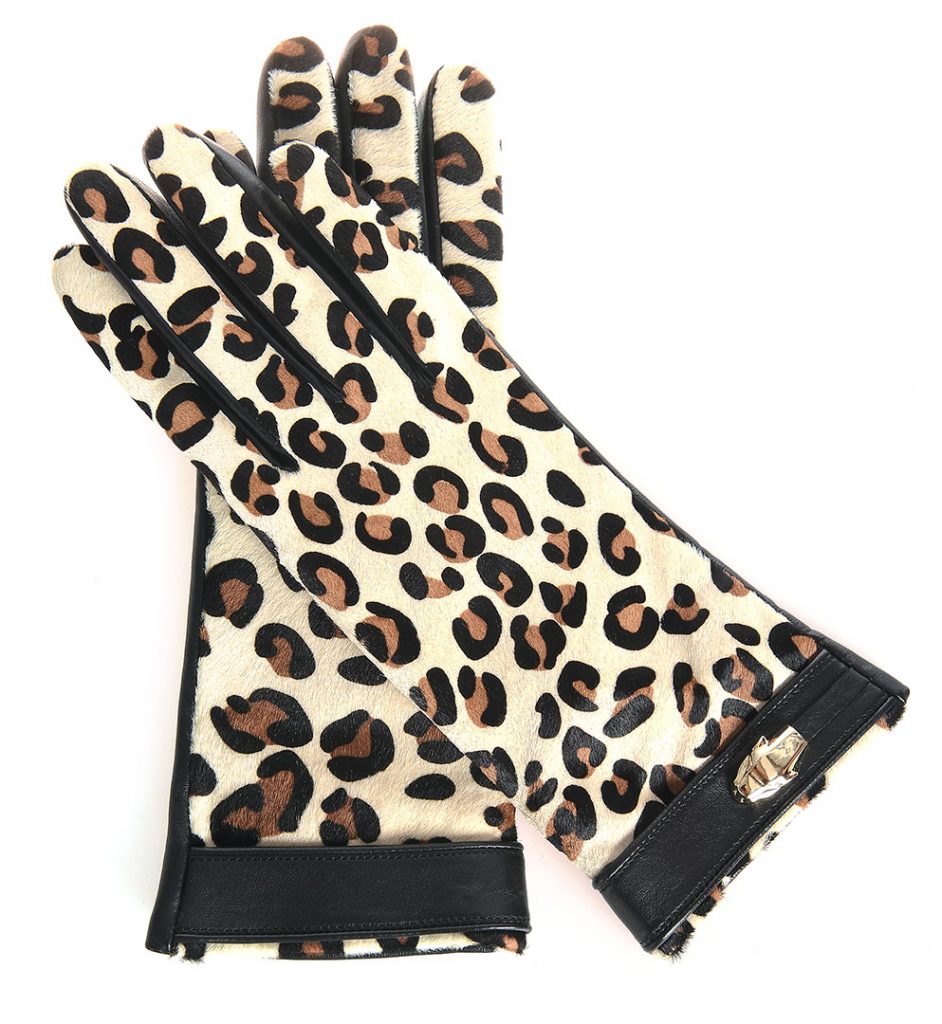 Leopard print black leather gloves Class Roberto Cavalli - The Dresser