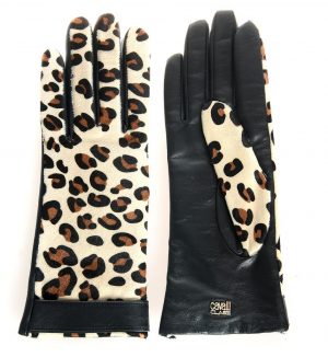 Leopard print black leather gloves Class Roberto Cavalli - The Dresser