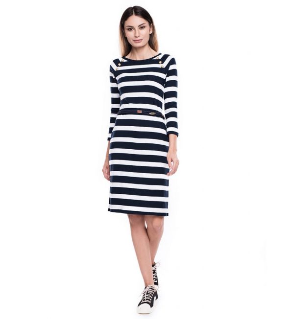 Rochie navy blue din bumbac