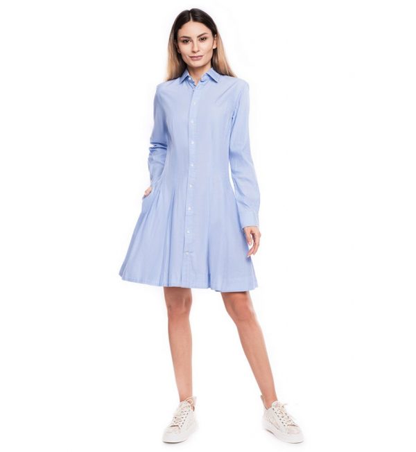 Rochie light blue din bumbac