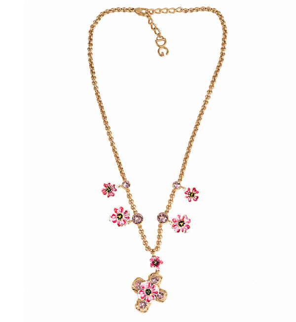Colier auriu cu cristale Swarovski